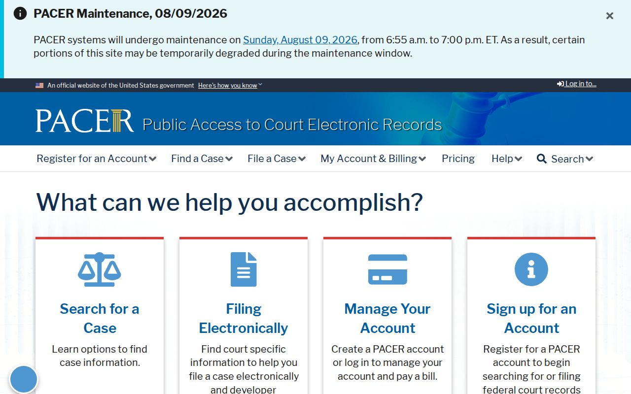 Hopkins County criminal history federal PACER court records portal